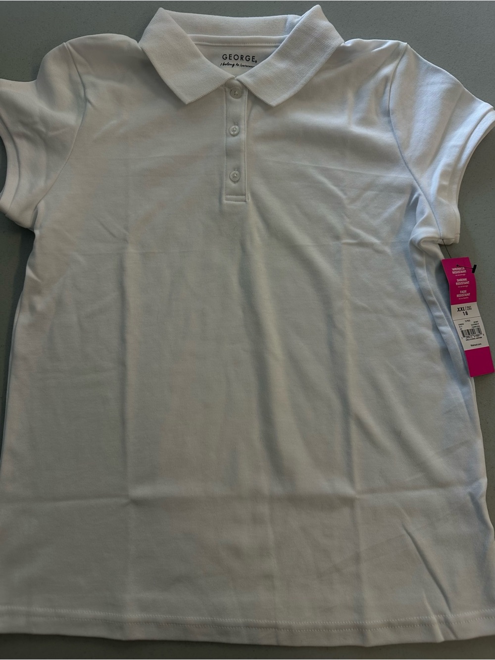 Girls School Uniform Polo - White